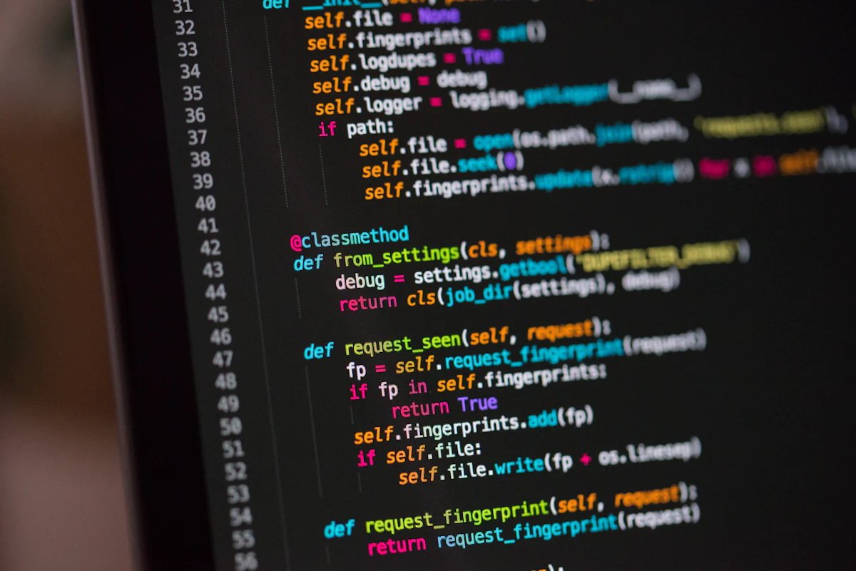 Application source code on a monitor
