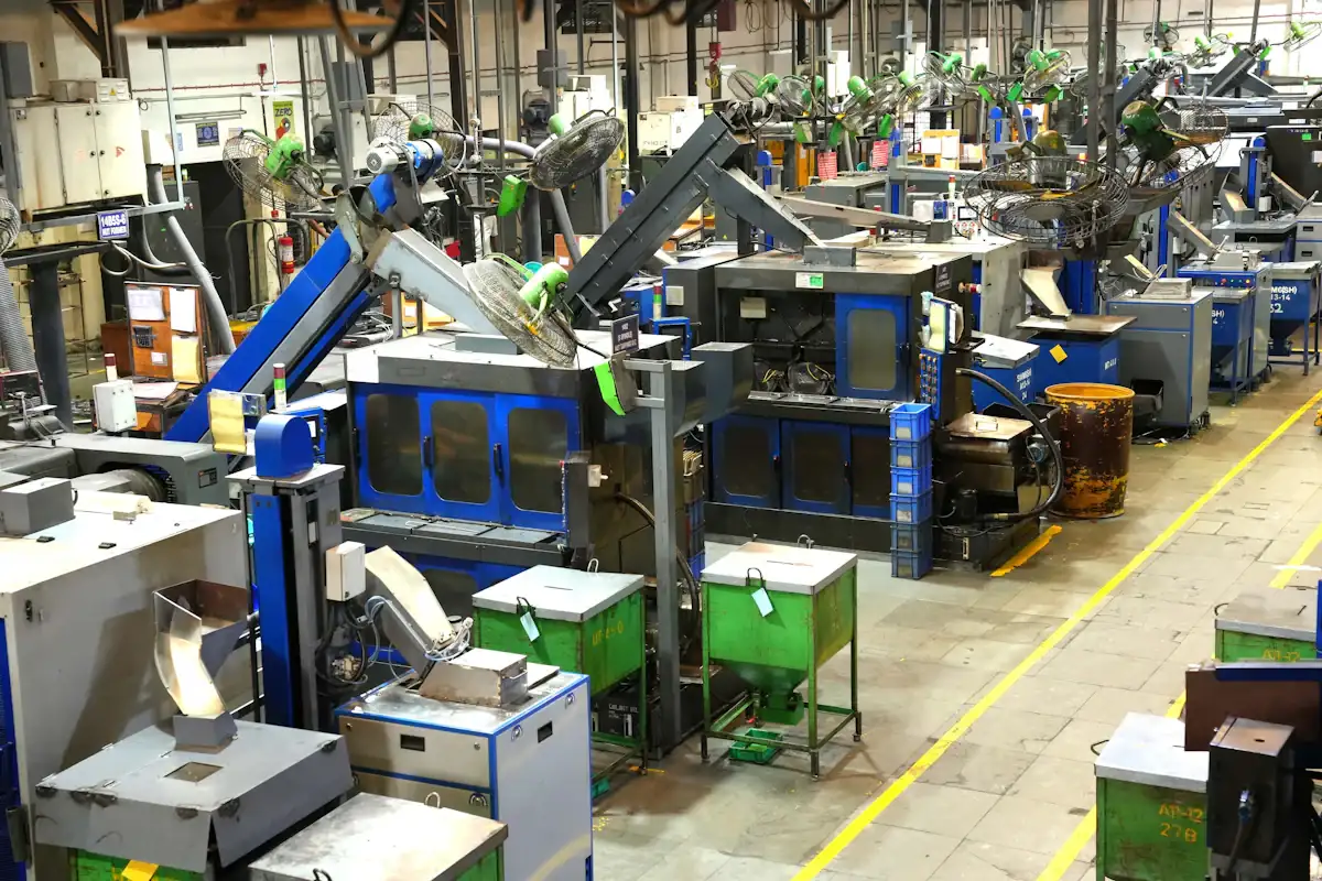 Factory floor with production machinery